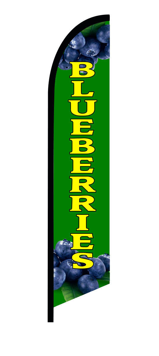 Blueberries custom swooper feather banner flag - the original - Click Image to Close