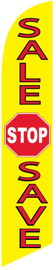 Sale stop save swooper banner sign flag