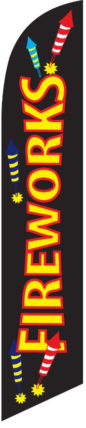 Fireworks swooper feather banner sign flag - Click Image to Close