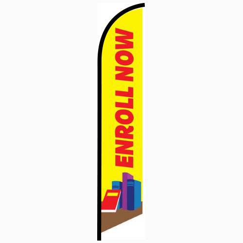 ENROLL NOW swooper banner sign flag