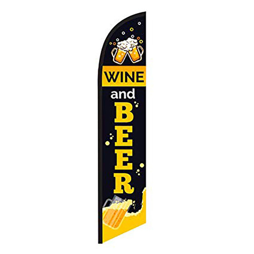 WINE AND BEER swooper feather banner flag