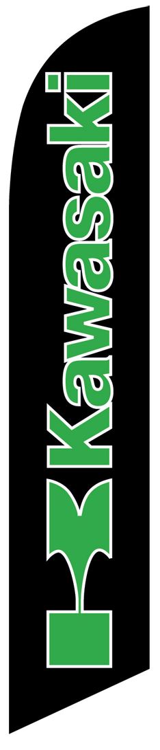 Kawasaki Motorcycle dealer swooper feather banner sign flag - Click Image to Close