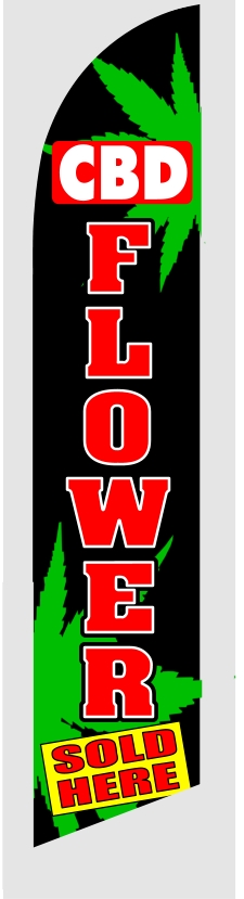 CBD FLOWER SOLD HERE custom swooper banner sign flag
