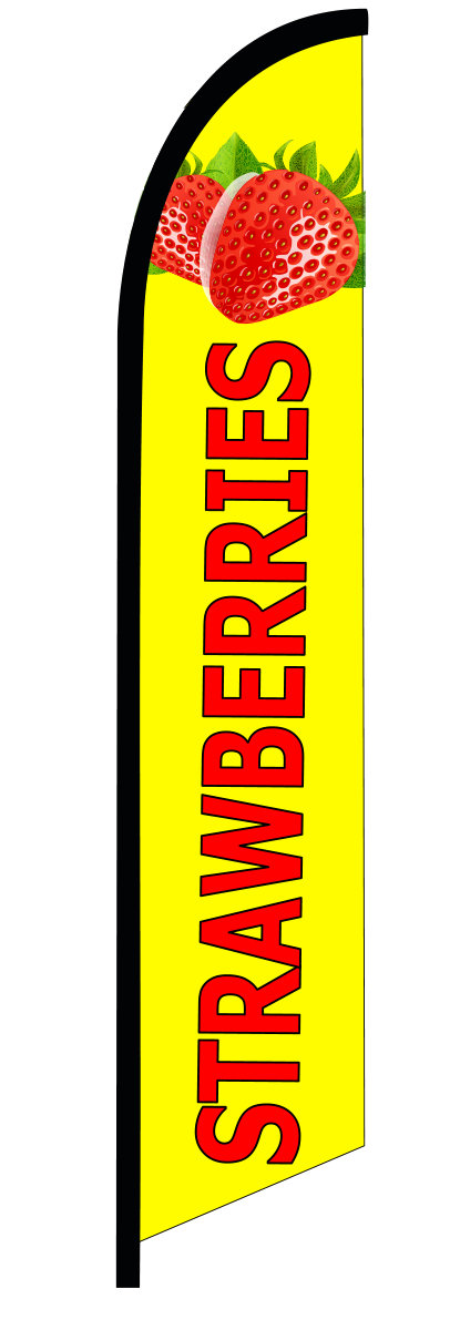 Strawberries swooper feather banner sign flag - Click Image to Close
