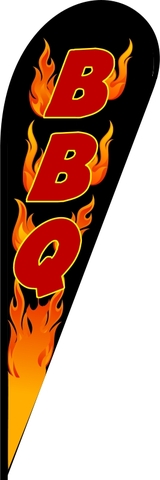 BBQ teardrop flag kit black red flames