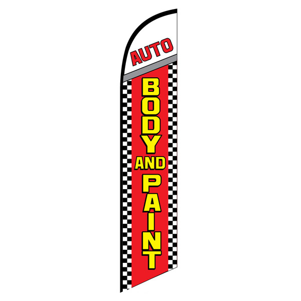 Auto body paint service swooper feather banner flag - Click Image to Close