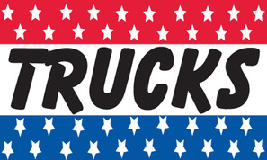 TRUCKS auto dealer flag banner 3x5ft - Click Image to Close