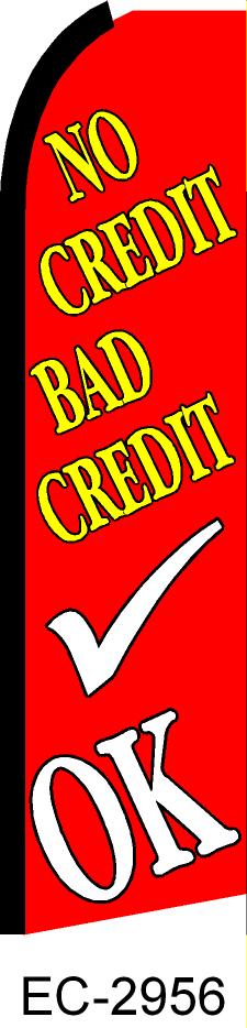 NO CREDIT BAD CREDIT OK auto dealer swooper feather flag - Click Image to Close
