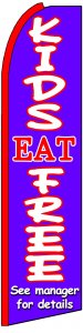 KIDS EAT FREE restaurant swooper banner sign flag
