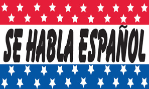 SE HABLA ESPANOL flag banner 3x5ft - Click Image to Close