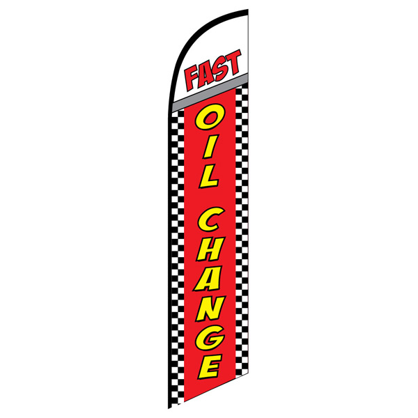 FAST Oil change super swooper feather flag banner checkered - Click Image to Close