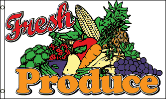 FRESH PRODUCE flag banner 3x5ft - Click Image to Close