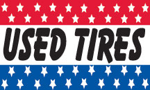 USED TIRES stars flag banner 3x5ft - Click Image to Close