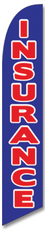 Insurance agent blue swooper flag banner sign