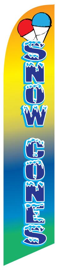 SNOW CONES swooper feather banner sign flag - Click Image to Close