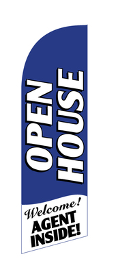 Open house welcome agent inside blue flag kit with bag - Click Image to Close