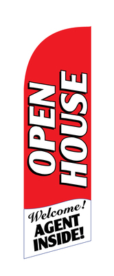 Open house welcome agent inside red flag kit with bag - Click Image to Close