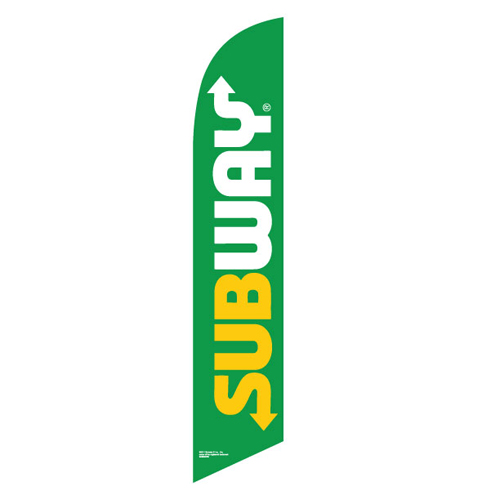 SUBWAY logo green restaurant swooper banner sign flag - Click Image to Close