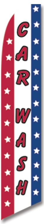 Car wash stars stipes swooper feather banner sign flag - Click Image to Close