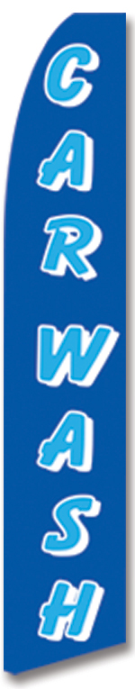 Car wash blue swooper banner sign flag - Click Image to Close