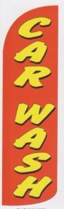 Car wash super size swooper banner sign flag red yellow - Click Image to Close