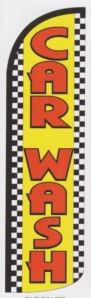 Car wash super size large swooper banner sign flag checkered - Click Image to Close