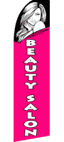 Beauty salon swooper feather banner sign flag - Click Image to Close