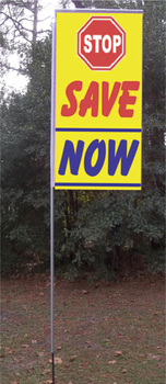 STOP SAVE NOW 3x6ft vertical flag kit - Click Image to Close
