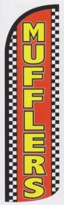 Auto mufflers super size swooper feather flag checkered - Click Image to Close