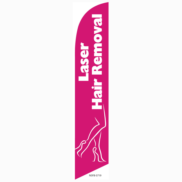 LASER hair removal swooper feather banner flag NEW - Click Image to Close