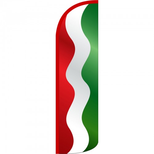 RED WHITE GREEN swooper feather banner flag