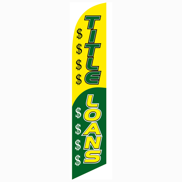 TITLE LOANS services swooper feather banner sign flag - Click Image to Close