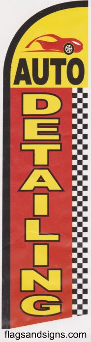Auto detailing checkered super swooper feather flag banner - Click Image to Close