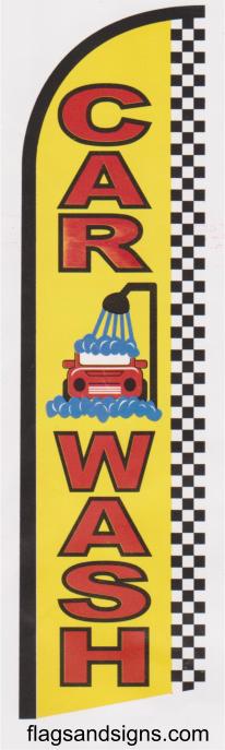 Car wash checkered super size swooper feather flag banner - Click Image to Close