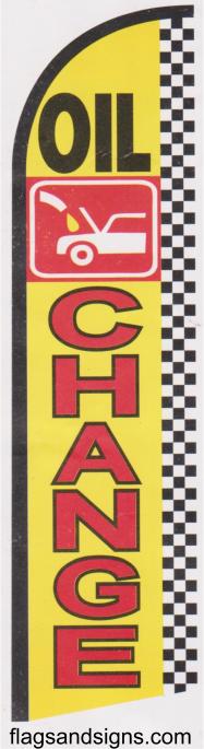 Oil change super swooper feather flag banner checkered - Click Image to Close