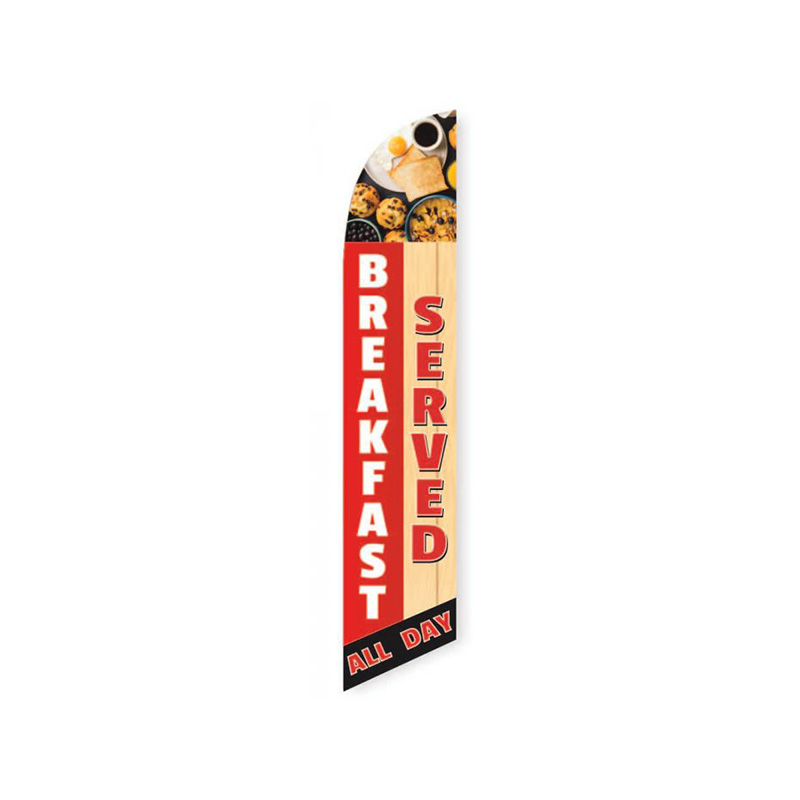 Breakfast Served All Day swooper feather banner flag