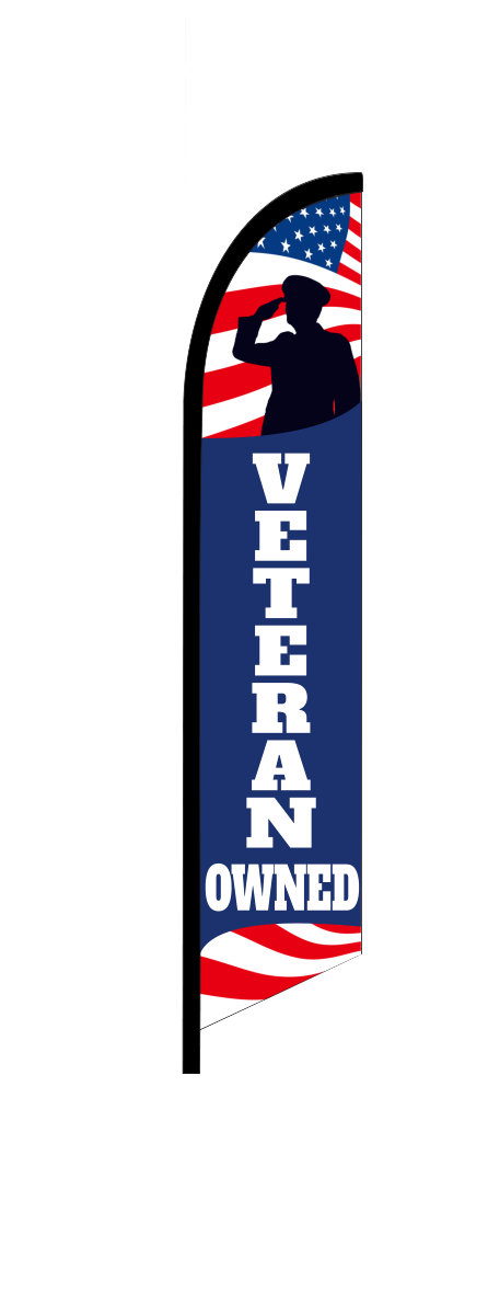 VETERAN OWNED swooper feather banner sign flag 9674