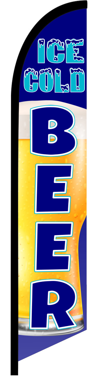 ICE COLD BEER swooper feather banner sign flag 9921