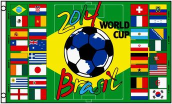 2014 Soccer World Cup groups 3x5ft Flag