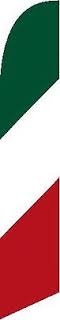 Italian green white red country swooper feather flag
