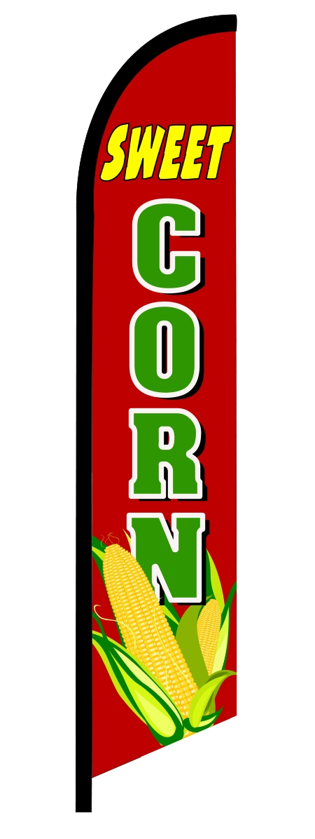 Sweet fresh corn custom swooper feather banner flag red 3668