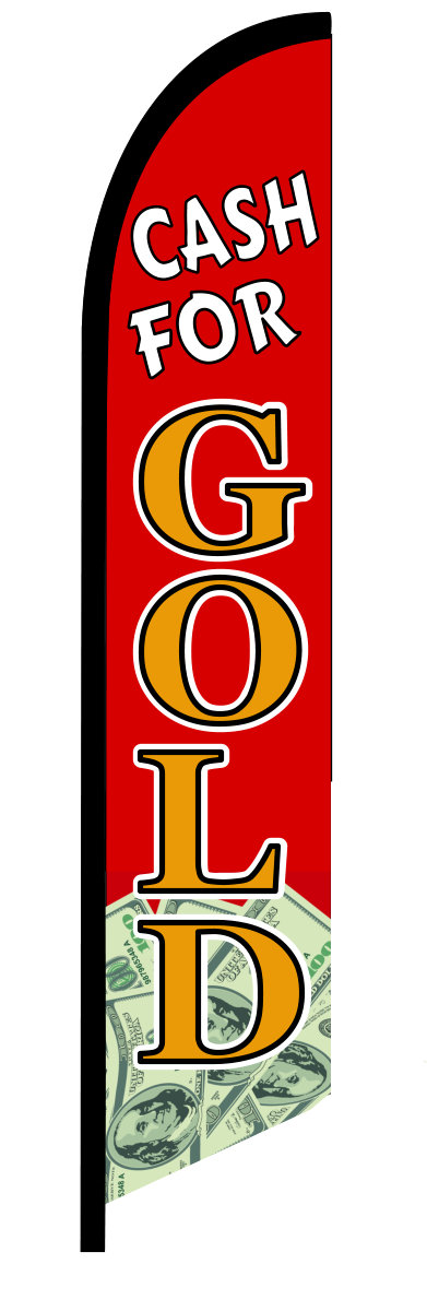 CASH FOR GOLD swooper feather banner sign flag