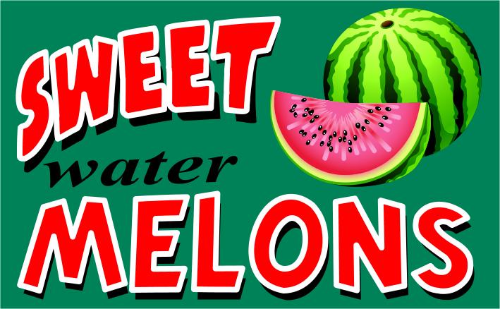 SWEET MELONS flag banner 3x5ft