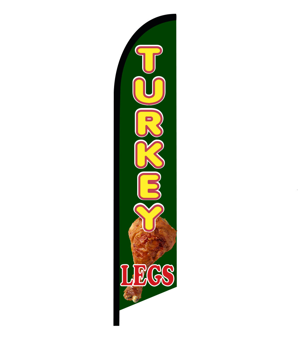 Turkey legs custom swooper feather banner sign flag 15ft tall