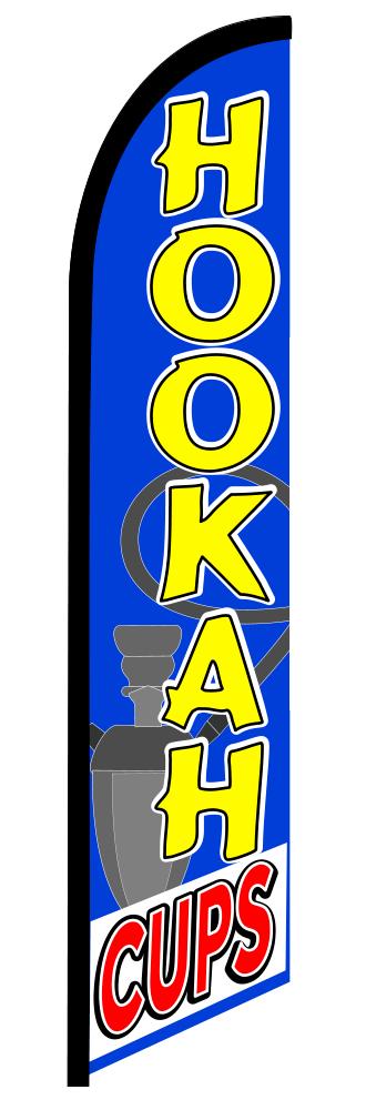HOOKAH CUPS swooper banner sign flag blue - Click Image to Close