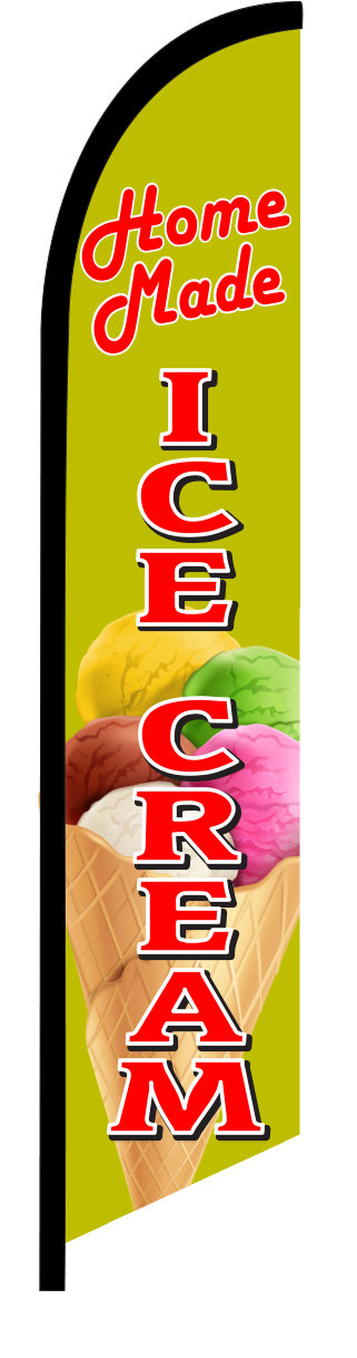 HOME MADE ICE CREAM swooper feather banner sign flag 9055 - Click Image to Close
