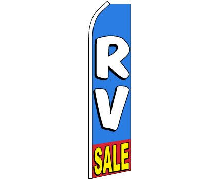 RV SALE auto dealer swooper feather banner sign flag