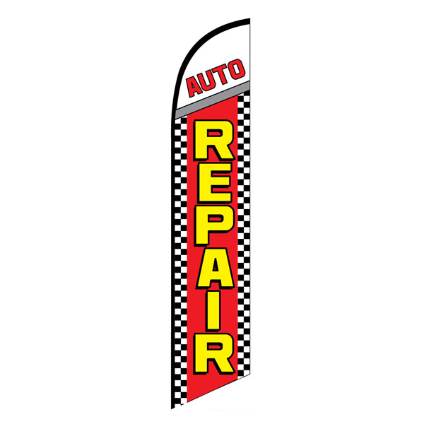 Auto repair service swooper feather banner flag
