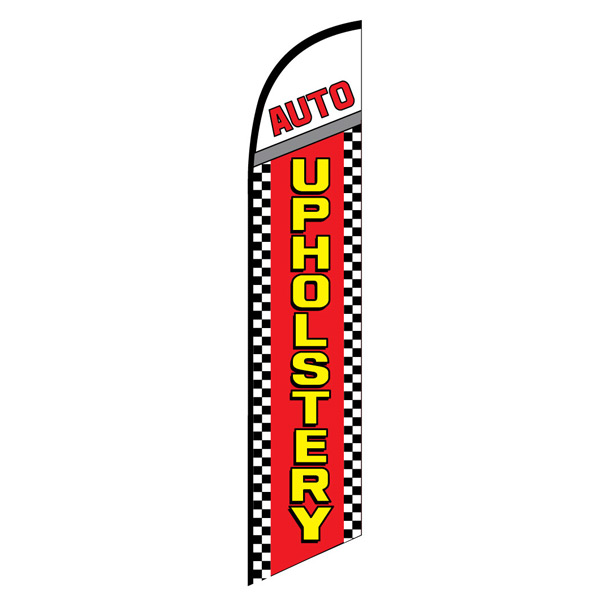 Auto upholstery service swooper banner sign flag