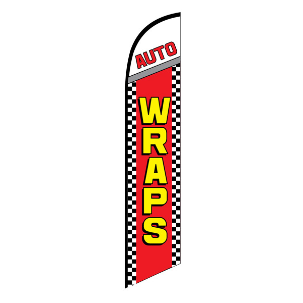 Auto WRAPS service swooper banner sign flag
